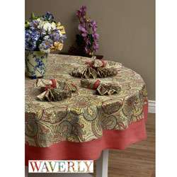 Waverly Paddcok Shawl Persimmon 13 piece Round Tablecloth Set 