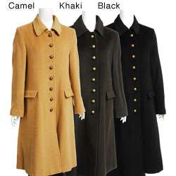 Nuage Womens Wool Angora Blend Long Coat  