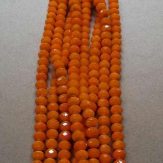 Porcelain Orange  6*8MM Faceted Crystal Rondelle Beads  