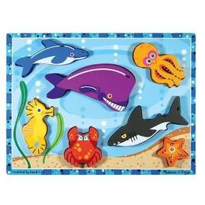 Item Bundle Melissa & Doug 3728 Sea Creatures Chunky Wooden Puzzle 