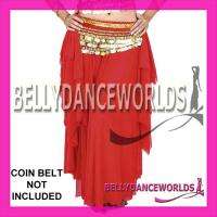 SEXY BELLY DANCE COSTUME TRIBAL SKIRT SIDE SLITS 8COLOR  