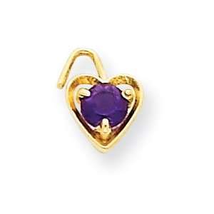  14k Gold January Birthstone Heart Charm Jewelry