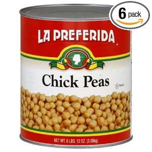La Preferida Chick Peas, 108 Ounce (Pack of 6)  Grocery 