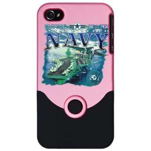 iPhone 4 or 4S Slider Case Pink United States Navy Aircraft Carrier 