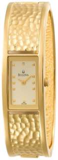 Ladies Bulova Gold Cuff Braclet Rare Watch 97L108  