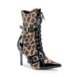 FUNTASMA DARING 1022 Cheetah Fur Black Pat Boots 