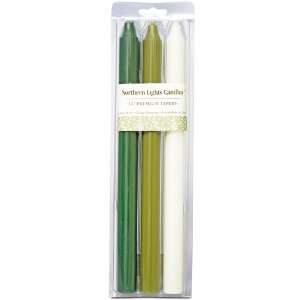 Northern Lights Candles   Rustic Tapers 6pc Clamshell   12in English 