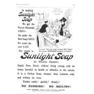  Sunlight Soap Antique Print 1903 Advertisment