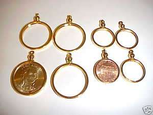 COIN BEZELS, GOLD PLATED, FOR U.S. SMALL DOLLAR  