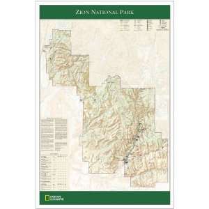  National Geographic Zion National Park Map Poster Office 