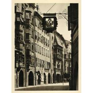  1935 Innsbruck Austria Hotel Goldener Adler Sign Street 