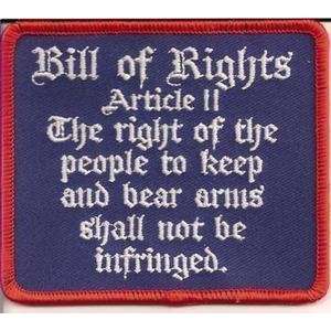  Bill Of Rights Article II Embroidered Biker Vest Patch 