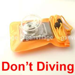 Orange Waterproof Digital Camera Pouch Dry Bag Ski Case  