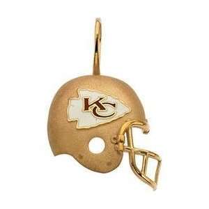 14K Yellow Gold Kansas City Chiefs Enamel Helment Pendant 
