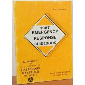  1987 Emergency Response Guidebook US Department of 