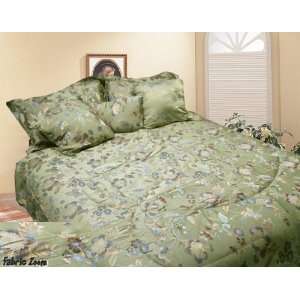 7pcs King Green Jacquard Comforter Bed in a Bag Set