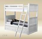 NEW COTTAGE WHITE FINISH BIRCH WOOD TWIN OVER TWIN BUNK BED w/ DRAWERS
