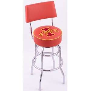 Iowa State University Steel Stool with Back, 4 Logo Seat, and L7C4 