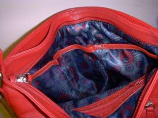 NEW STONE MOUNTAIN RED LTH COMPARTMENTS HANDBAG $168  