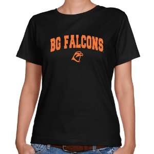 NCAA Bowling Green St. Falcons Ladies Black Logo Arch Classic Fit T 