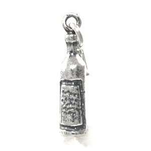 Design Visions 3 D Wine Bottle 925 Sterling Silver Charm with Lobster 