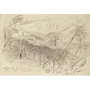   Edward Lear   24 x 16 inches   View Of Taggia, Ligu