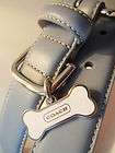 New COACH SOFT BLUE ALL LEATHER LARGE & EXTRA LARGE DOG COLLAR L XL
