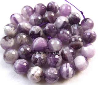 12mm natural stripe Amethyst round faceted loose Beads  