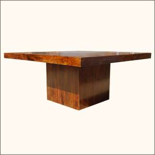 64 Contemporary Hardwood Square Dining Room Pedestal Table 8 People 
