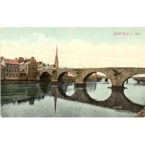   1910 Vintage Postcard Old Bridge Ayr Scotland 