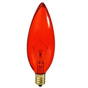 Satco S3819   60 Watt Candelabra Light Bulb   B9.5   Transparent Amber 