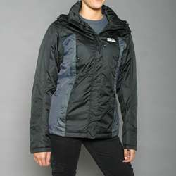 First Down Womens Black Two tone Hooded Tech Jacket  