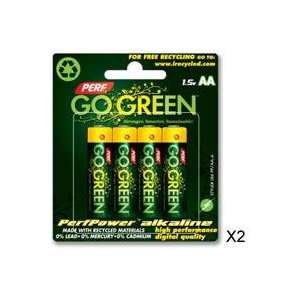  PerfPower Go Green AA Alkaline Batteries 8 Pack