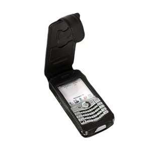 com Energy Leaf 2282 Flip Top Black Leather Case for BlackBerry Pearl 