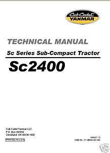 Cub Cadet Yanmar SC Series SC2400 Manuals COMBO Package  