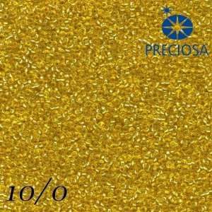   Seed Beads Preciosa 50 Grams (1,8 Ounce) Yellow Lined 10/0 (2,2 2,4mm
