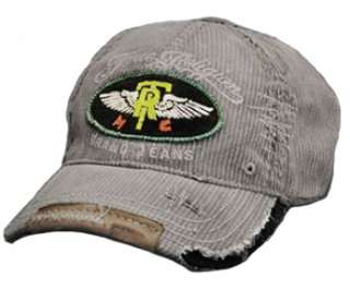 True Religion Brand Pinstriped Winged Ball Cap Hat Gray  