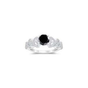  1.54 1.93 Cts Black & White Diamond Engagement Ring in 14K 
