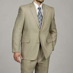 Adolfo Mens Tan 2 button Linen Suit  