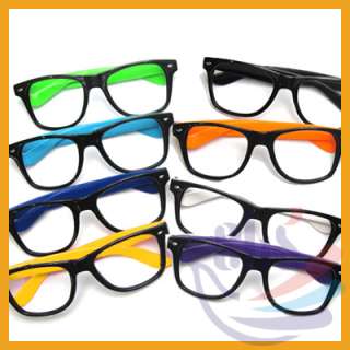 Black DJ Clear Lens Frame Wayfarer Nerd Glasses Unisex  