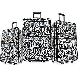 Zebra print 3 piece Luggage Set  