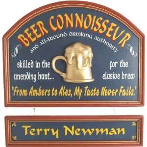  Beer Connoisseur Personalized Pub Sign