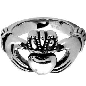  Inox Jewelry 316L Stainless Steel Claddagh Ring Jewelry
