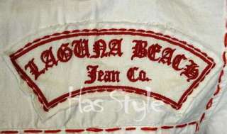 Laguna Beach Jean White Red Cross Button Down shirt S  