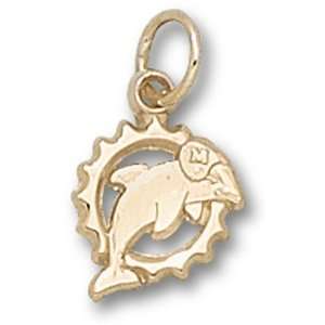   Dolphins Pendant   10K Gold Modeled Football GEMaffair Jewelry