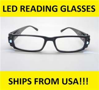 iLights   Black Reading Glasses With LED Lights (+1.00 +1.50 +2.00 +2 