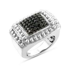  3/8 Carat Treated Black Diamond Sterling Silver Ring 