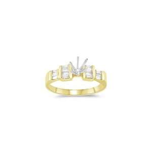  0.28 Cts Diamond Ring Setting in 14K Yellow Gold 7.0 