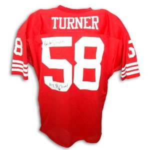   49ers Red Throwback Jersey Inscribed 4X SB Champs 
