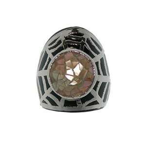  Caught in a Web Salmon Pink Abalone Ring Jewelry